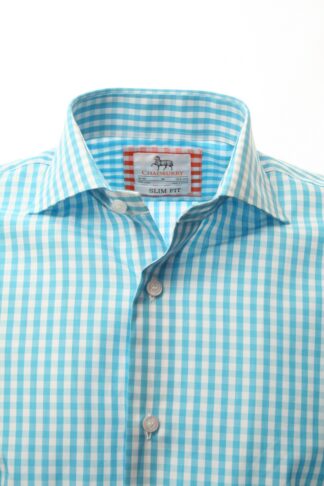Skjortan Mr Gingham Tourqoise Chadburry